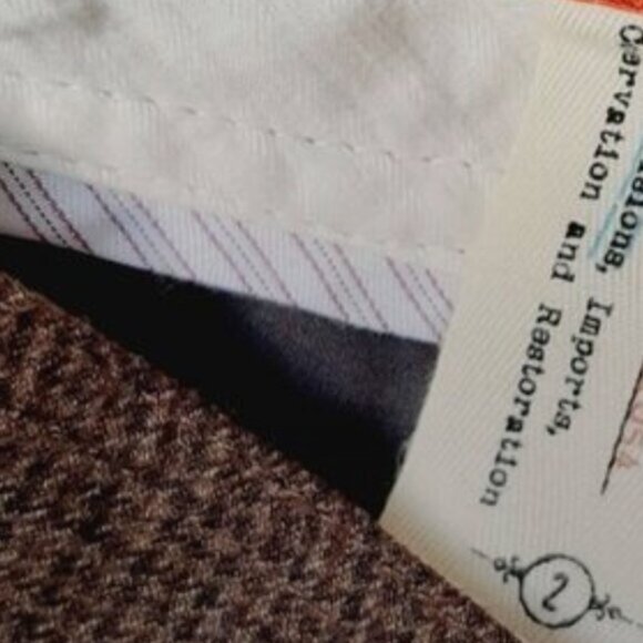 CARTONNIER / Anthropolgie Cropped Cuffed Pants Brown Houndstooth Sz 2 Flawed - Picture 14 of 14